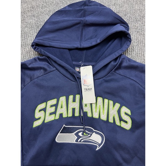 NWT NFL Apparel Seattle Seahawks NFL Mens Hoodie Sweatshirt Large Dri-fit Stitch - Picture 4 of 13